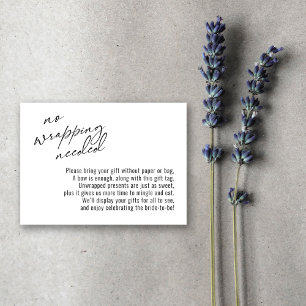 Elegant Handwriting No Wrapping Needed, White Enclosure Card