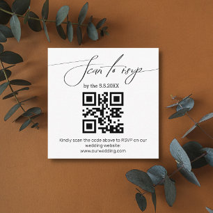 elegant handwriting rsvp qr code wedding simple enclosure card