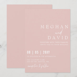 Elegant Handwritten Blush Green Wedding  Invitation