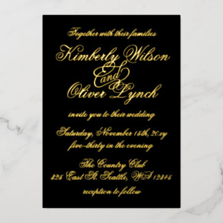 Elegant Handwritten Calligraphy Luxe Wedding  Foil