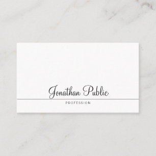 Elegant Handwritten Design Trendy Minimalist Plain Business Card