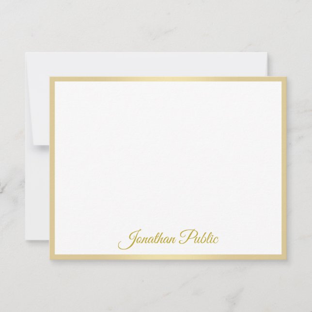 Elegant Handwritten Gold Script Name Template (Front)