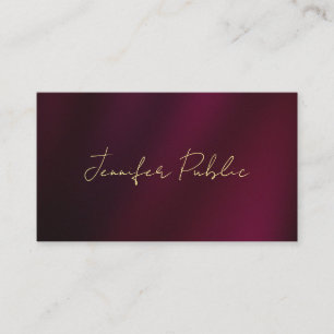 Elegant Handwritten Gold Text Script Luxurious Business Card