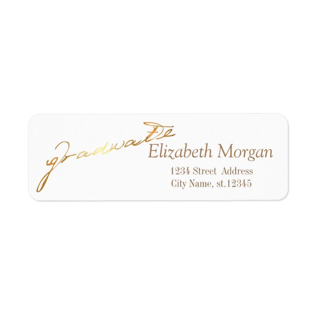 Elegant Handwritten Graduate, White Return Address Label (Front)