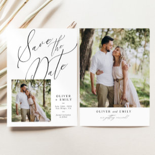 Elegant Handwritten Modern Wedding Save the Date Invitation