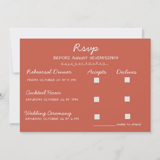 Elegant Handwritten Multi-Event Wedding RSVP Invitation (Front)