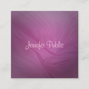 Elegant Handwritten Name Purple Template Modern Square Business Card