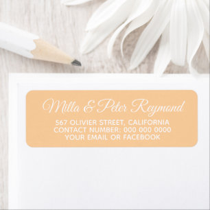 Elegant handwritten names with address peach return address label