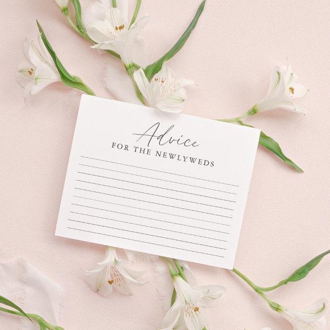 Elegant Handwritten Script Bridal Shower Advice Enclosure Card (Creator Uploaded)