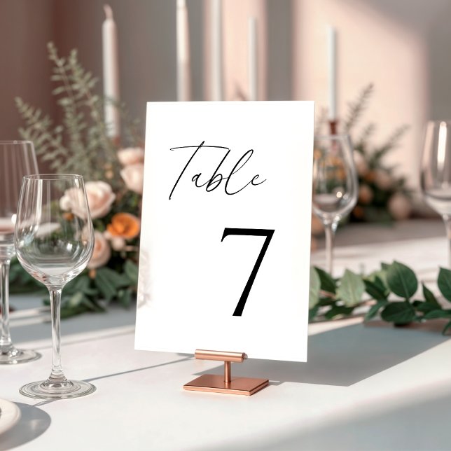 Elegant Handwritten Script Bridal Shower Flat Table Number (Creator Uploaded)
