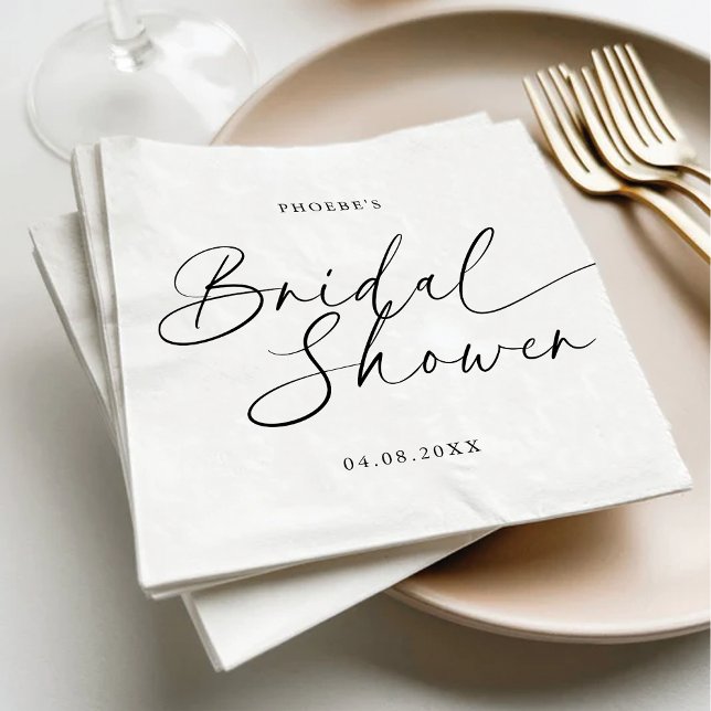 Elegant Handwritten Script Bridal Shower Napkins (Creator Uploaded)