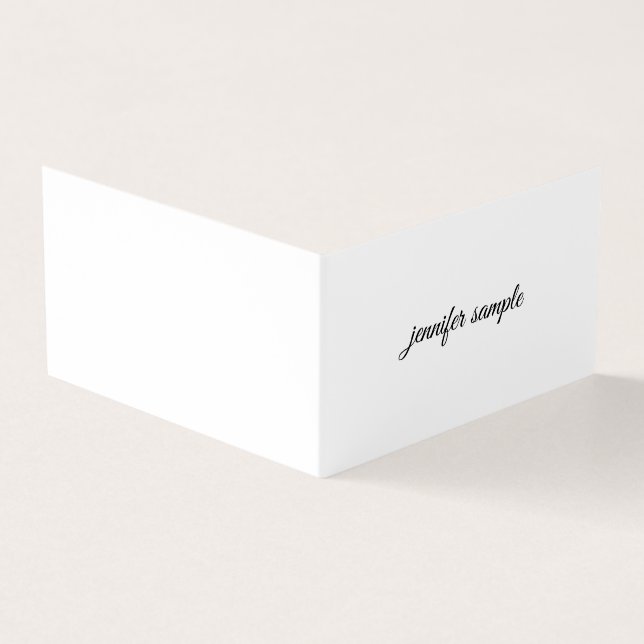 Elegant Handwritten Script Clean Modern Minimalist Business Card (Outside)