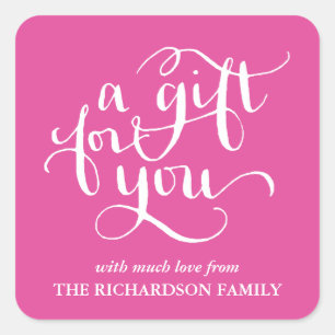 ELEGANT HANDWRITTEN SCRIPT GIFT TAG STICKERS