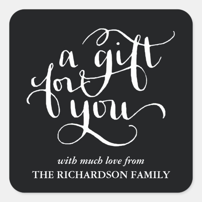 ELEGANT HANDWRITTEN SCRIPT GIFT TAG STICKERS (Front)
