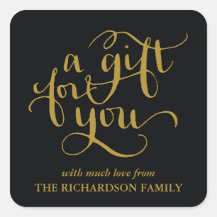 ELEGANT HANDWRITTEN SCRIPT GIFT TAG STICKERS