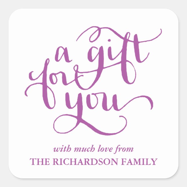 ELEGANT HANDWRITTEN SCRIPT GIFT TAG STICKERS (Front)