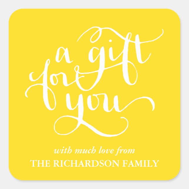 ELEGANT HANDWRITTEN SCRIPT GIFT TAG STICKERS (Front)