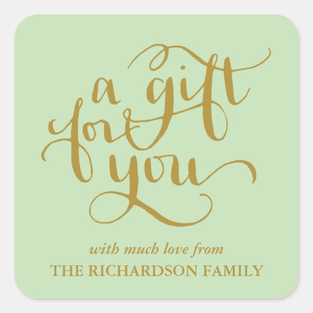 ELEGANT HANDWRITTEN SCRIPT GIFT TAG STICKERS (Front)