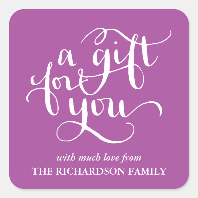 ELEGANT HANDWRITTEN SCRIPT GIFT TAG STICKERS (Front)