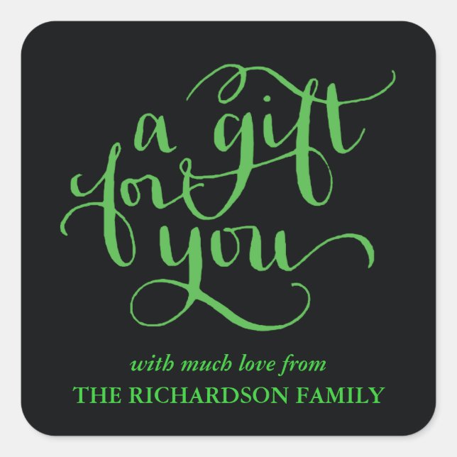 ELEGANT HANDWRITTEN SCRIPT GIFT TAG STICKERS (Front)