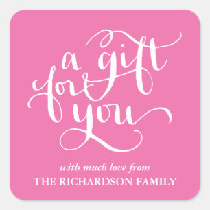 ELEGANT HANDWRITTEN SCRIPT GIFT TAG STICKERS