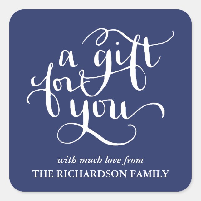 ELEGANT HANDWRITTEN SCRIPT GIFT TAG STICKERS (Front)