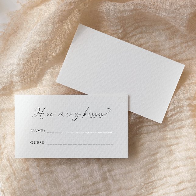 Elegant Handwritten Script How Many Kisses Game Enclosure Card (Creator Uploaded)