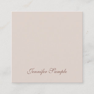 Elegant Handwritten Script Minimalist Plain Modern Square Business Card