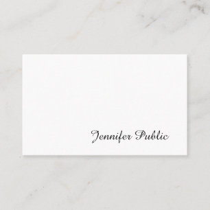 Elegant Handwritten Script Modern Smart Plain Business Card