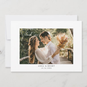 Elegant Handwritten Script Personalised Wedding Thank You Card