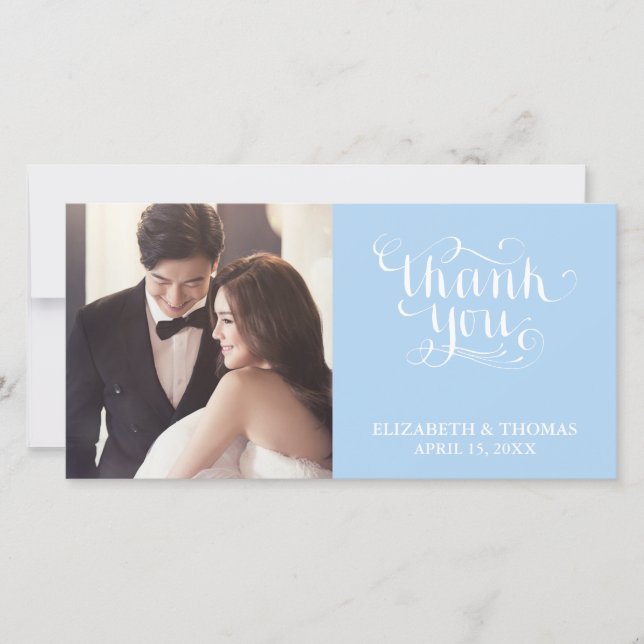 ELEGANT HANDWRITTEN SCRIPT PHOTO THANK YOU CARD (Front)