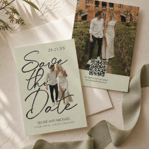 Elegant Handwritten Script Photo Wedding Save The Date