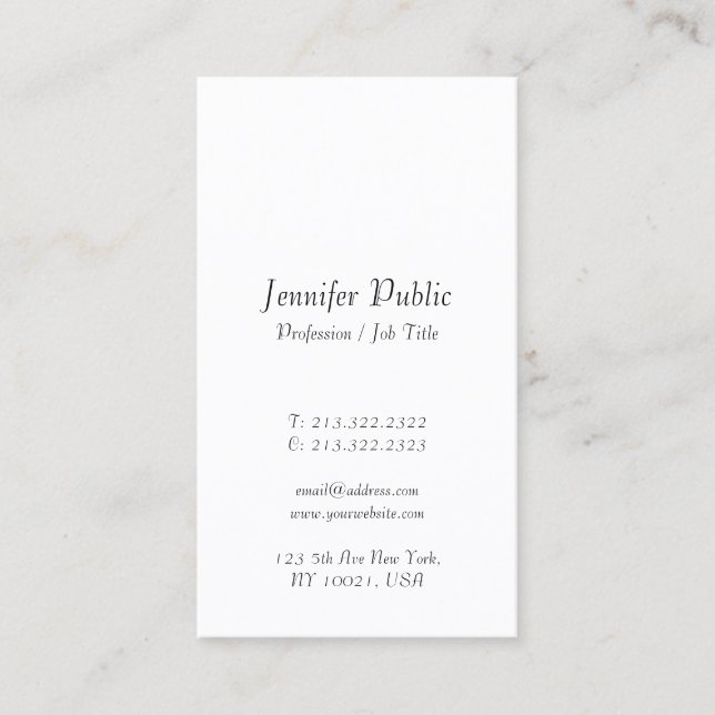 Elegant Handwritten Script Simple Template Modern Business Card (Front)