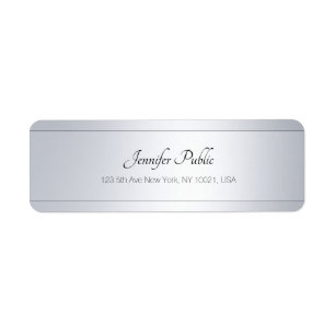 Elegant Handwritten Script Text Silver Template Return Address Label