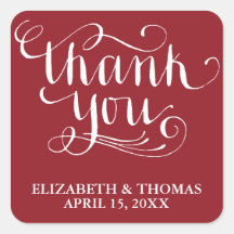 ELEGANT HANDWRITTEN SCRIPT THANK YOU STICKERS