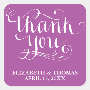 ELEGANT HANDWRITTEN SCRIPT THANK YOU STICKERS