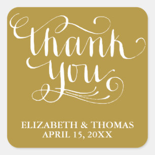 ELEGANT HANDWRITTEN SCRIPT THANK YOU STICKERS
