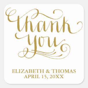 ELEGANT HANDWRITTEN SCRIPT THANK YOU STICKERS
