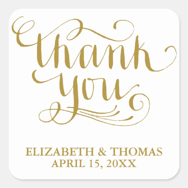 ELEGANT HANDWRITTEN SCRIPT THANK YOU STICKERS (Front)