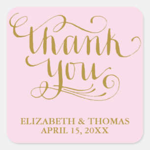 ELEGANT HANDWRITTEN SCRIPT THANK YOU STICKERS