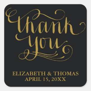 ELEGANT HANDWRITTEN SCRIPT THANK YOU STICKERS