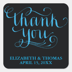 ELEGANT HANDWRITTEN SCRIPT THANK YOU STICKERS