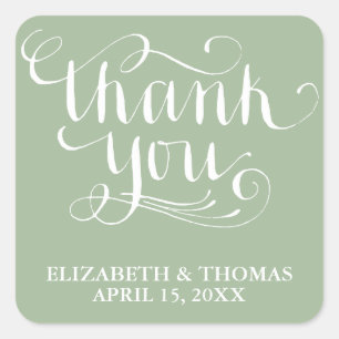 ELEGANT HANDWRITTEN SCRIPT THANK YOU STICKERS