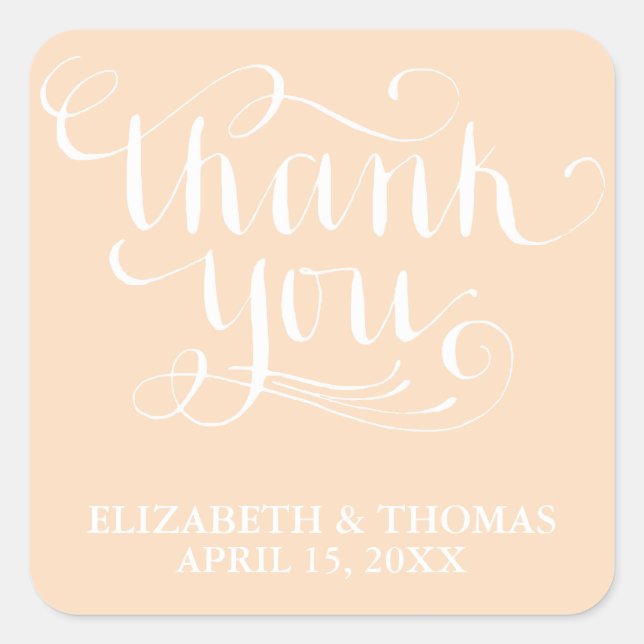 ELEGANT HANDWRITTEN SCRIPT THANK YOU STICKERS (Front)