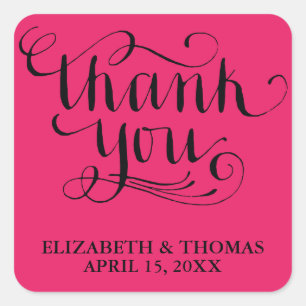 ELEGANT HANDWRITTEN SCRIPT THANK YOU STICKERS
