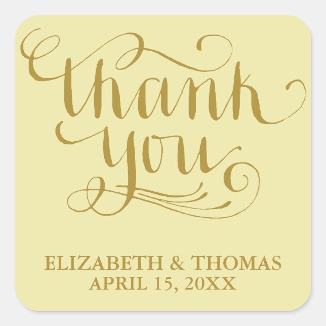ELEGANT HANDWRITTEN SCRIPT THANK YOU STICKERS (Front)