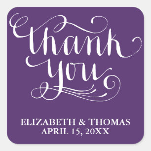 ELEGANT HANDWRITTEN SCRIPT THANK YOU STICKERS