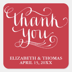 ELEGANT HANDWRITTEN SCRIPT THANK YOU STICKERS