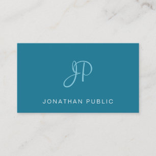 Elegant Handwritten Script Trendy Turquoise Plain Business Card