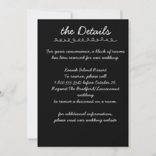 Elegant Handwritten Script Wedding Details Card